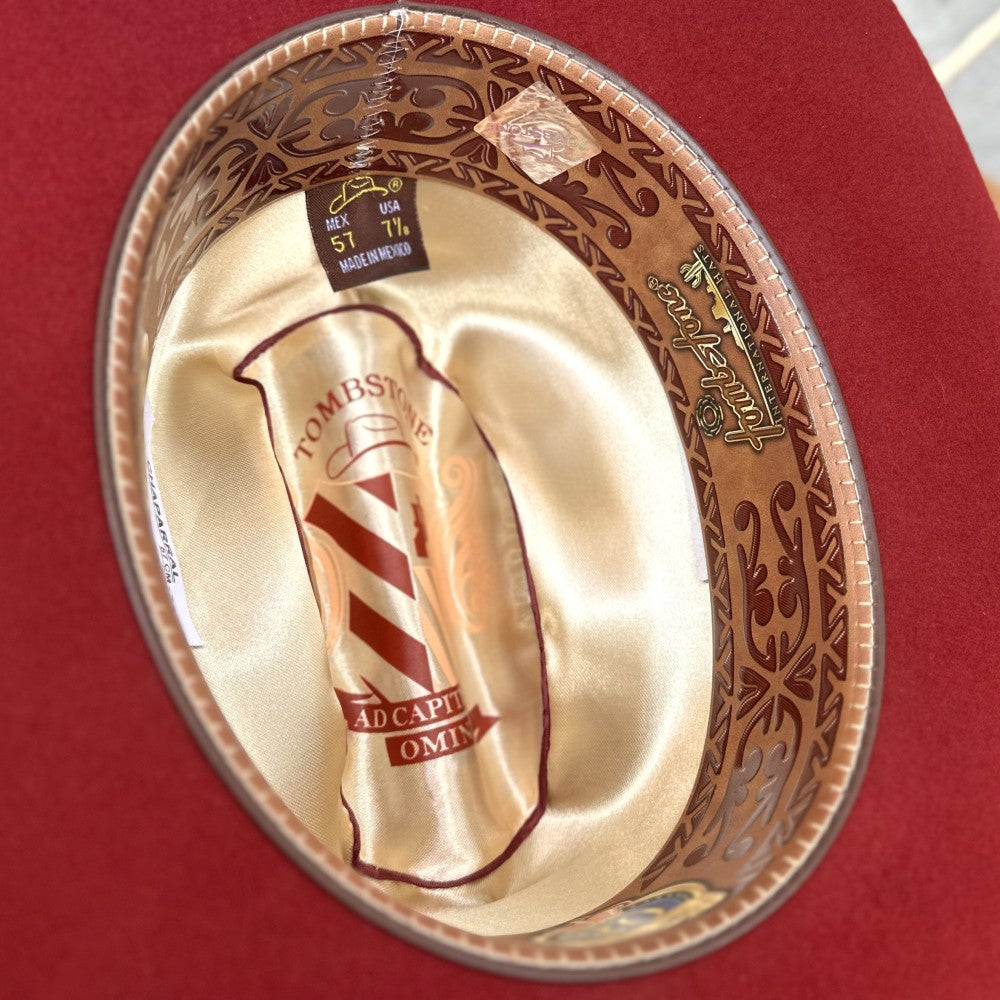 Texana 20X Chaparral Vino TInto Estilo SInaloa (Falda 3 1/2") de Tombstone Hats (4)