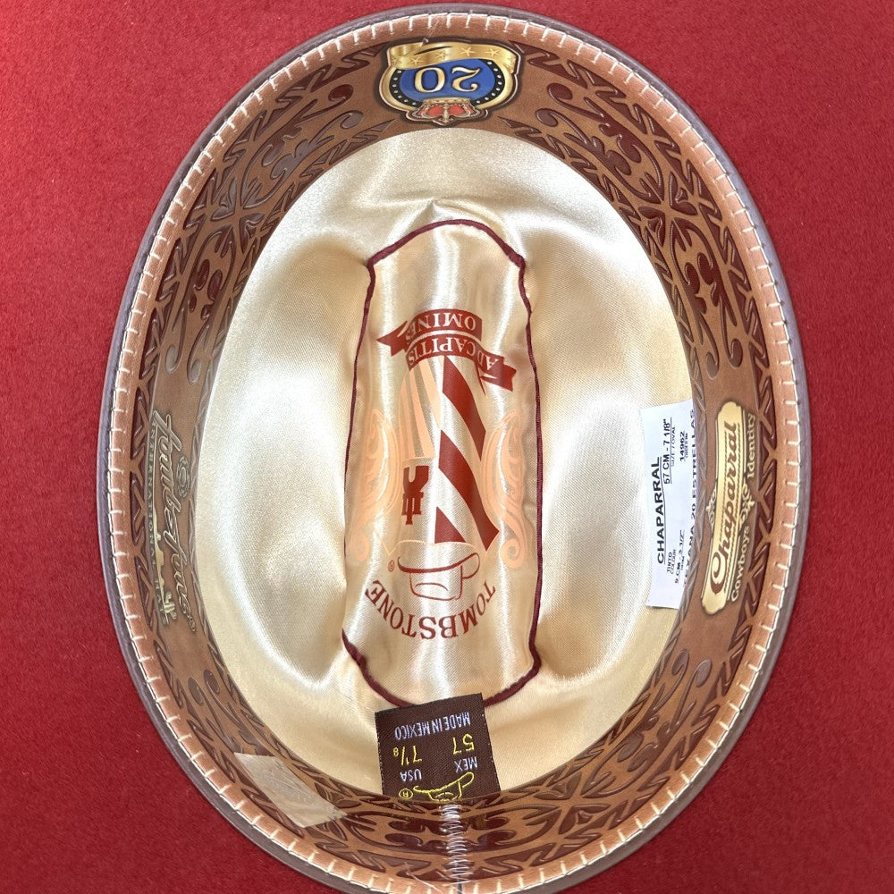 Texana 20X Chaparral Vino TInto Estilo SInaloa (Falda 3 1/2") de Tombstone Hats (3)