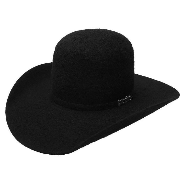 Cuernos Chuecos USA - Felt Cowboy Hats for Men / Texanas Para Hombre - 10X Open Crown Grizzly Black - Texanas Para Hombre