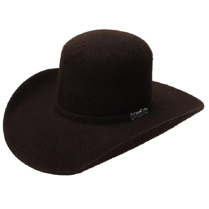 Cuernos Chuecos USA - Felt Cowboy Hats for Men / Texanas Para Hombre - 10X Open Crown Grizzly Chocolate - Texanas Para Hombre