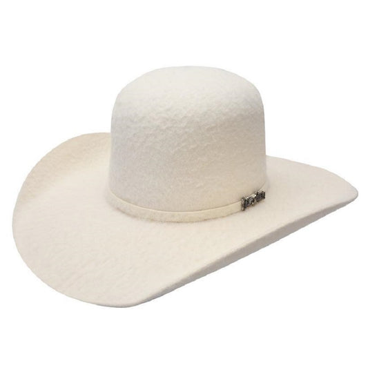 Cuernos Chuecos USA - Felt Cowboy Hats for Men / Texanas Para Hombre - 10X Open Crown Grizzly White - Texanas Para Hombre
