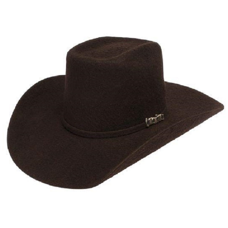 Cuernos Chuecos USA - Felt Cowboy Hats for Men / Texanas Para Hombre - 10X Vakera Grizzly Dark Brown - Texanas Para Hombre