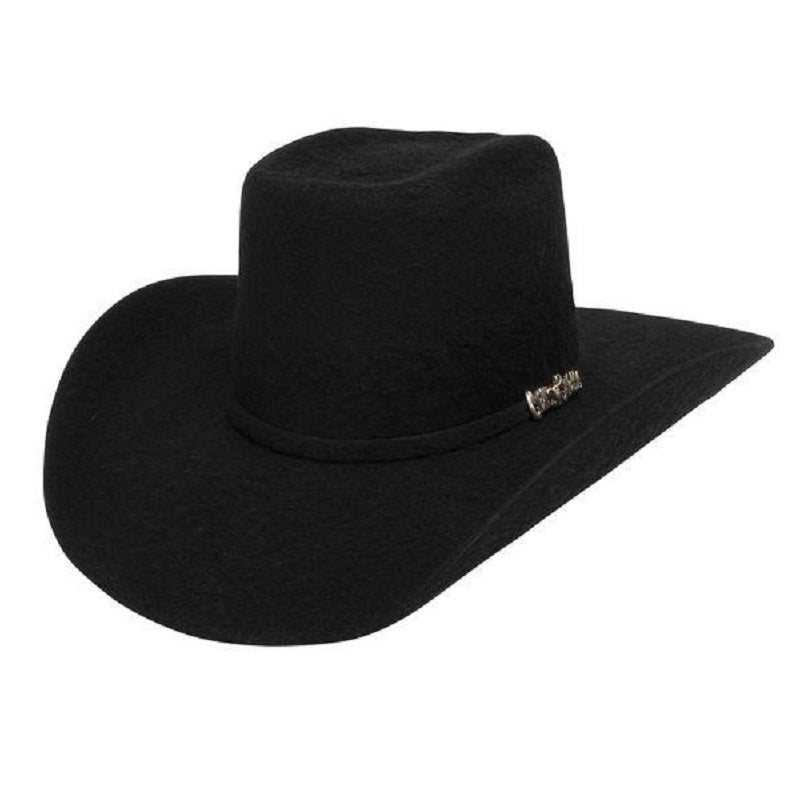 Cuernos Chuecos USA - Felt Cowboy Hats for Men / Texanas Para Hombre - 30X Vakera Grizzly Black - Texanas Para Hombre