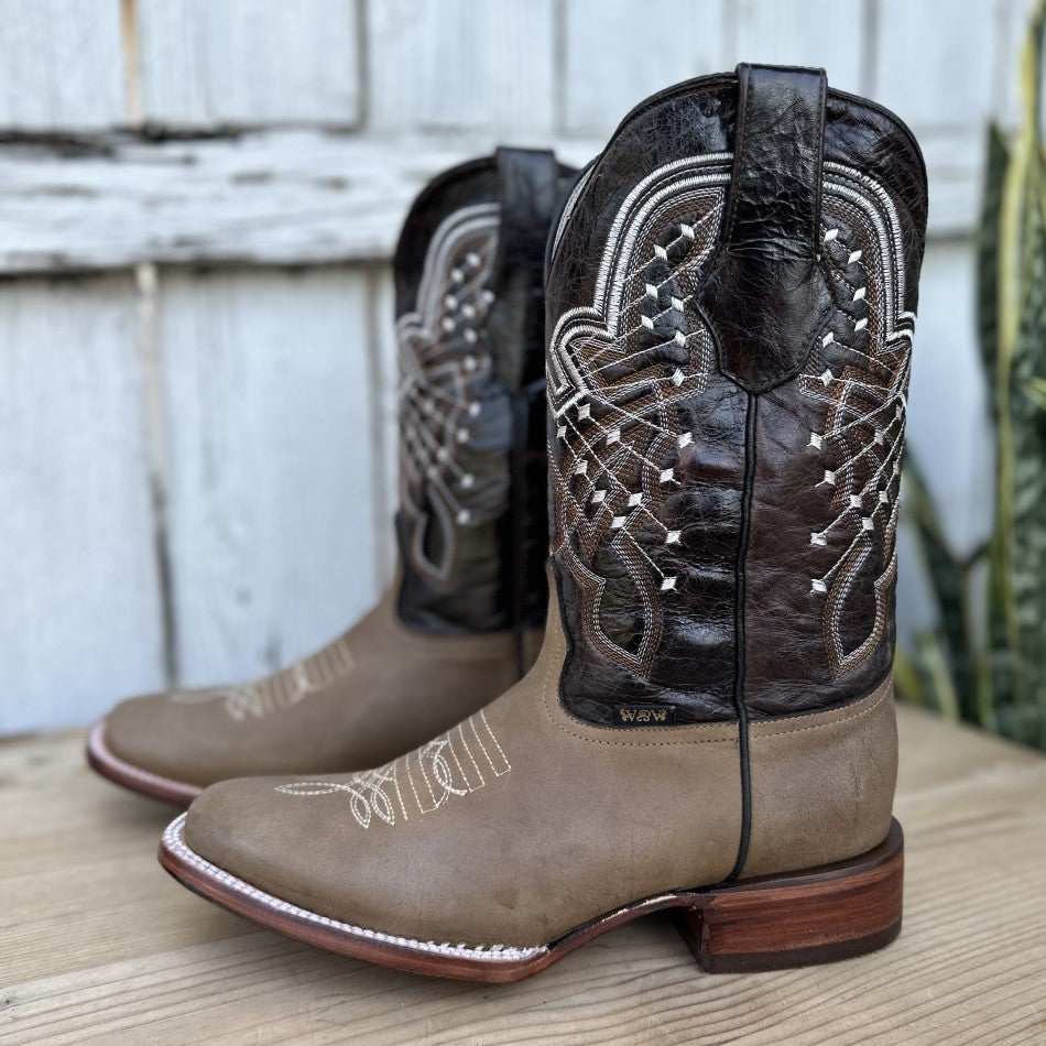 DA-2417 Sand Men's Western Boots Leather Cowboy Boots