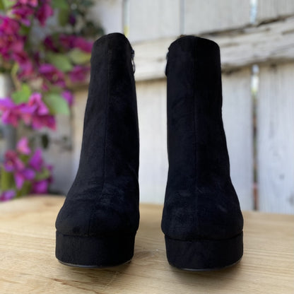 Botas para Mujer con Tacon - CT-01 Negro - Botas de SUede para Mujer - Botas para Mujer
