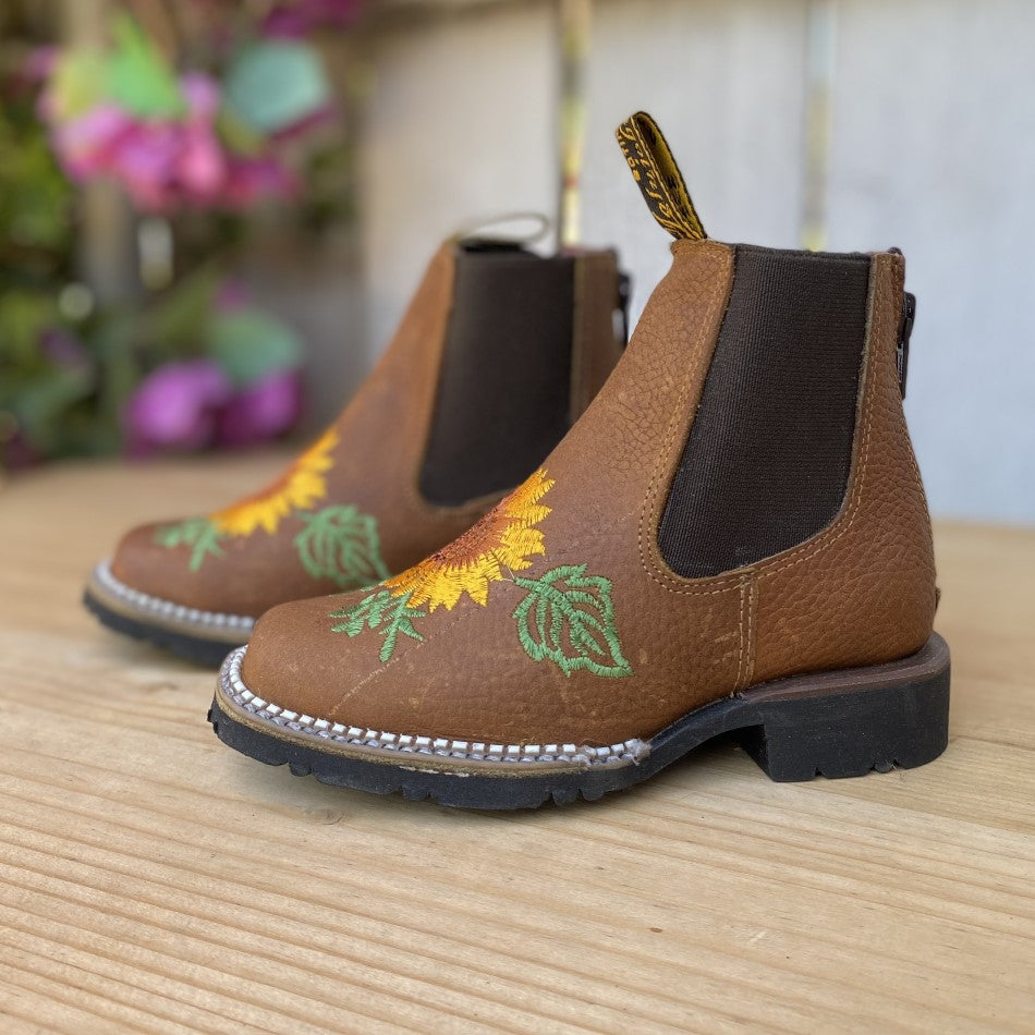 030N Girasol Floater Tan Boot Western Ankle Boots for Girls