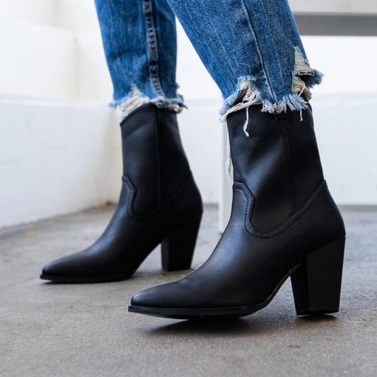 Musical Nights Negro Botin para Mujer - Botin con Tacon Mujer Negro - Botin Negro con Tacon para Mujer - Botines para Mujer