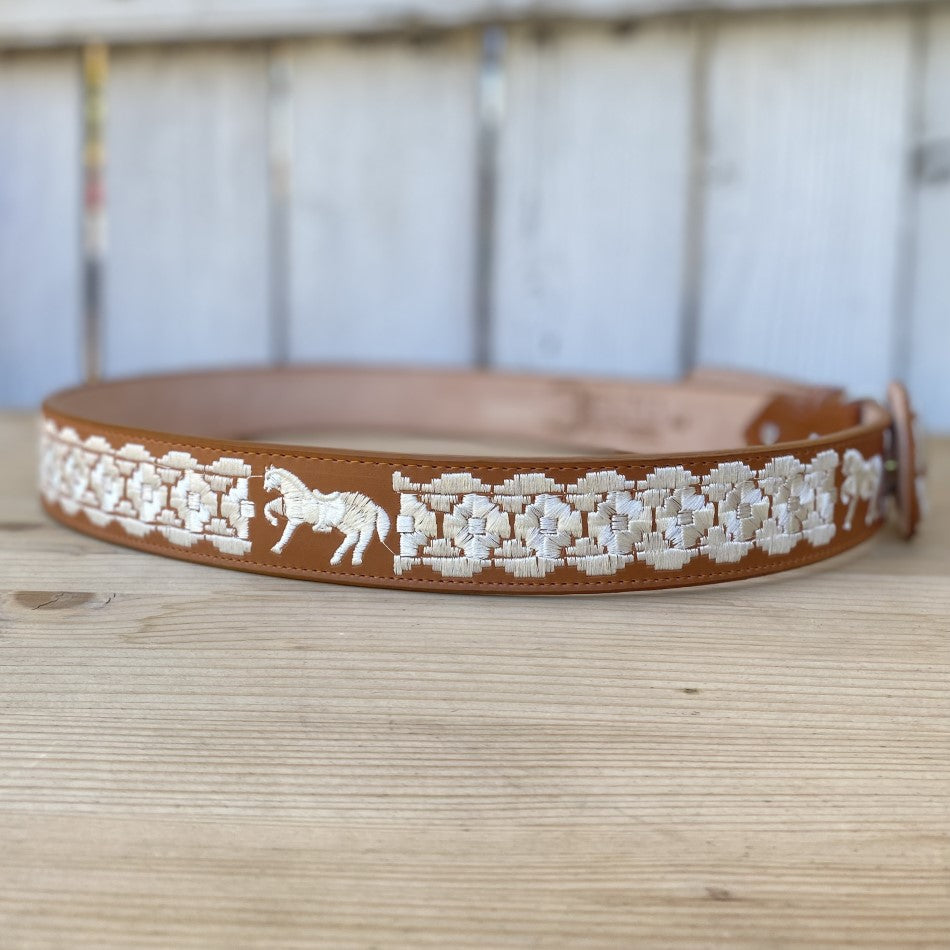 Horse Embroidered Belt - Western Belts for Men