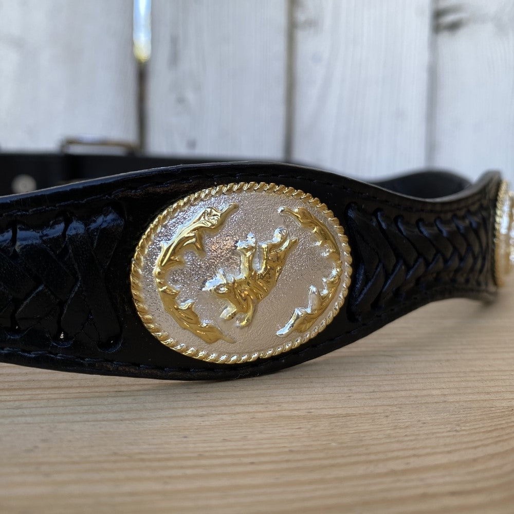 Cinturon Vaquero con Conchos Negro - Cinturones Vaqueros para Hombre - Cinturon para Hombre con Conchos - Cinturones Vaqueros - Cinturones para Hombre Vaqueros