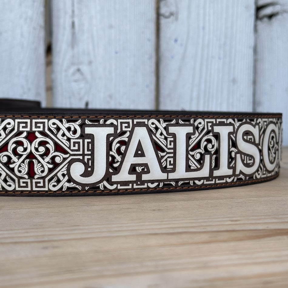 Cinturon Navajeado Personalizado de Jalisco para Hombre - Cinturon Personalizado de Jalisco - CInturon Personalizado con Jalisco