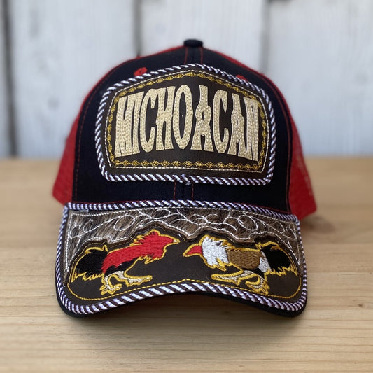 Gorra Vaquera de Michoacan - Gorra de Michoacan -  Gorra Vaquera Roja - Gorra de Camionero - Gorras Vaqueras - Trucker Hats - Trucker Hat - Gorra de Camionero Vaquera
