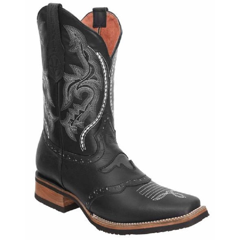 Joe Boots - JB-030- Black/Negro- Rodeo Boots for Men / Botas de Rodeo Para Hombre - Exotic boots, western boots, rodeo boots, cowboy boots - botas exoticas, botas vaqueras, botas de rodeo