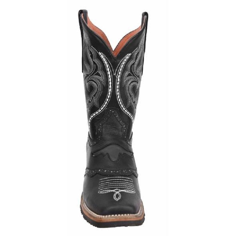 Joe Boots - JB-030- Black/Negro- Rodeo Boots for Men / Botas de Rodeo Para Hombre - Exotic boots, western boots, rodeo boots, cowboy boots - botas exoticas, botas vaqueras, botas de rodeo