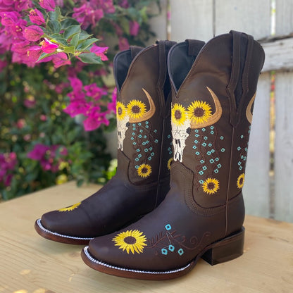 JB-1605 Chocolate Brown - Botas Vaqueras para Mujer - Cowgirl Boots