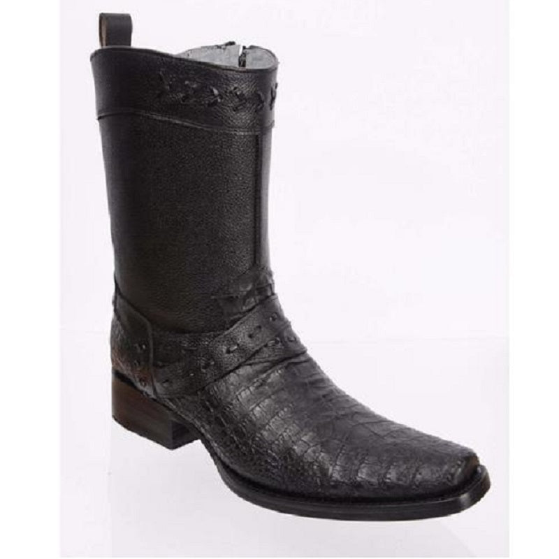 Joe Boots - JB-405 - Black/Negro- Exotic Boots for Men / Botas Exoticas Para Hombre - Exotic boots, western boots, rodeo boots, cowboy boots - botas exoticas, botas vaqueras, botas de rodeo
