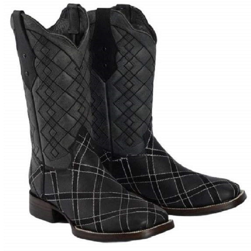 Joe Boots - JB-729 - Black/Negro - Rodeo Boots for Men / Botas de Rodeo Para Hombre - Exotic boots, western boots, rodeo boots, cowboy boots - botas exoticas, botas vaqueras, botas de rodeo