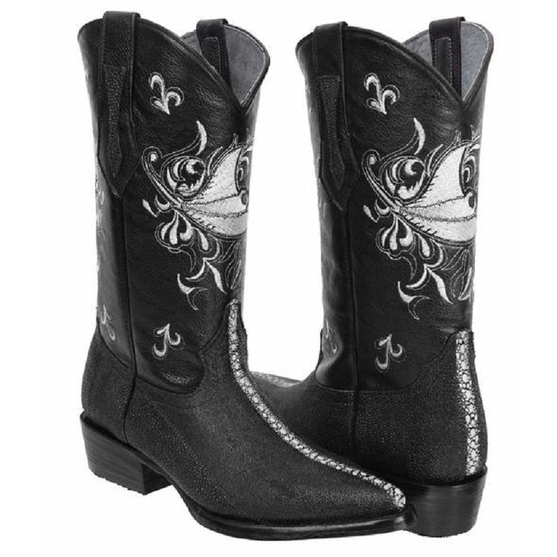 Joe Boots - JB-910 - Black/Negro - Exotic Boots for Men / Botas Exoticas Para Hombre - Exotic boots, western boots, rodeo boots, cowboy boots - botas exoticas, botas vaqueras, botas de rodeo