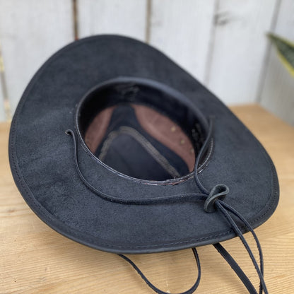 Sombreros de Cuero Negro - Sombrero para Hombre de Cuero - Sombreros de Cuero Hombre