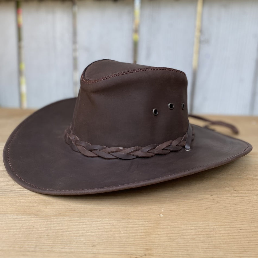 Sombrero de Piel Cafe - Sombreros de Piel para Hombre - Sombreros de Piel de Res para Hombre