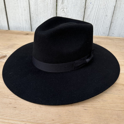 Sombreros para Mujer de Lana - Sombrero Negro de Lana de Borrego para Dama