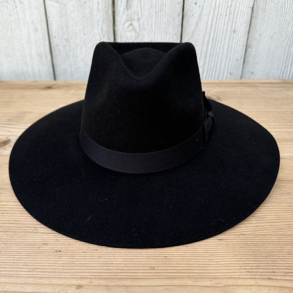 Sombreros para Mujer de Lana - Sombrero Negro de Lana de Borrego para Dama