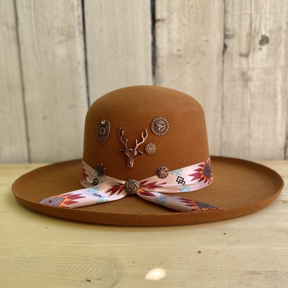 Sombreros para Mujer - Texana Open Crown Con Herraje - Sombreros Vaqueros para Mujer - Texanas para Mujer - Bota Exotica