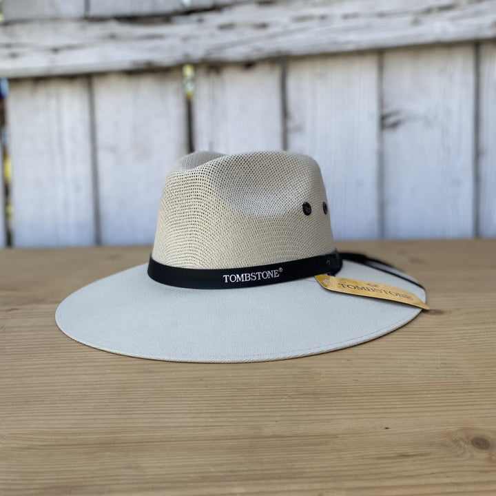Telar Explorer Cemento con Negro - Sombreros de Explorador Unisex - Sombreros Unisex - Explorer Hats - Unisex Explorer Hats - Bota Exotica
